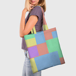 Сумка-шопер Разноцветные квадраты и прямоугольники, цвет: 3D-принт — фото 2
