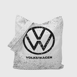 Сумка-шопер Volkswagen с потертостями на светлом фоне, цвет: 3D-принт