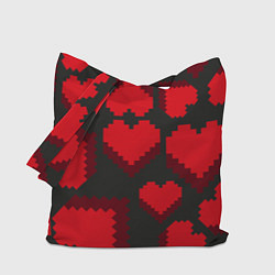 Сумка-шопер Pixel hearts, цвет: 3D-принт
