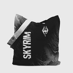 Сумка-шоппер Skyrim glitch на темном фоне: надпись, символ
