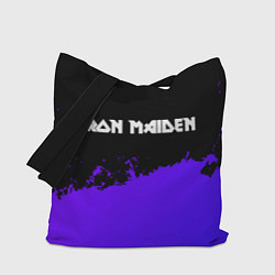 Сумка-шопер Iron Maiden purple grunge, цвет: 3D-принт