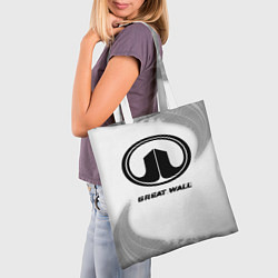 Сумка-шопер Great Wall speed на светлом фоне со следами шин, цвет: 3D-принт — фото 2