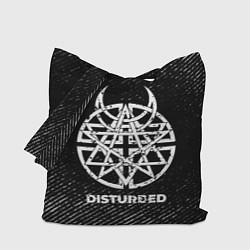 Сумка-шопер Disturbed с потертостями на темном фоне, цвет: 3D-принт