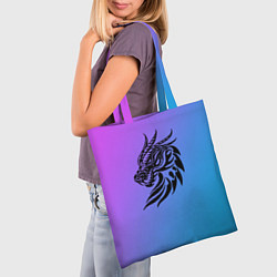 Сумка-шопер Дракон на градиенте, цвет: 3D-принт — фото 2
