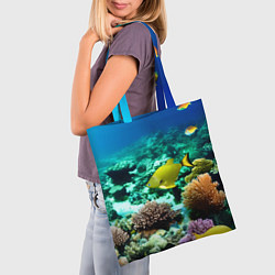 Сумка-шопер Рыбы на дне моря, цвет: 3D-принт — фото 2