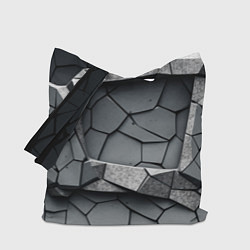 Сумка-шопер Каменная конструкция паттерн, цвет: 3D-принт
