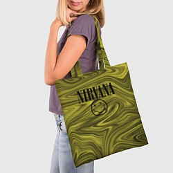 Сумка-шопер Nirvana лого абстракция, цвет: 3D-принт — фото 2