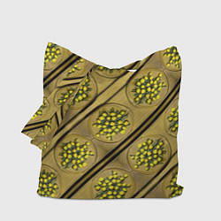 Сумка-шопер Лютики-цветочки деревянная текстура, цвет: 3D-принт