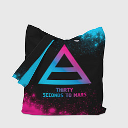 Сумка-шопер Thirty Seconds to Mars - neon gradient, цвет: 3D-принт