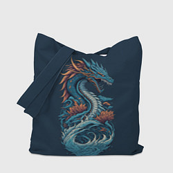 Сумка-шоппер Синий дракон от нейросети