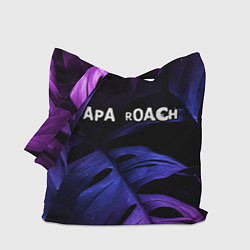 Сумка-шопер Papa Roach neon monstera, цвет: 3D-принт