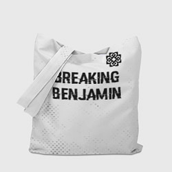 Сумка-шоппер Breaking Benjamin glitch на светлом фоне: символ с