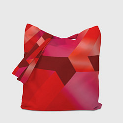 Сумка-шопер Красная геометрия, цвет: 3D-принт