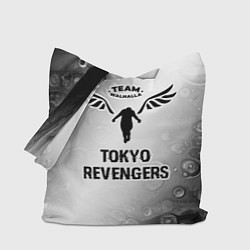 Сумка-шопер Tokyo Revengers glitch на светлом фоне, цвет: 3D-принт