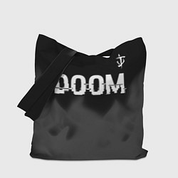 Сумка-шоппер Doom glitch на темном фоне: символ сверху