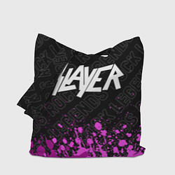 Сумка-шопер Slayer rock legends: символ сверху, цвет: 3D-принт