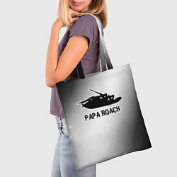 Сумка-шопер Papa Roach glitch на светлом фоне, цвет: 3D-принт — фото 2
