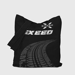 Сумка-шоппер Exeed speed на темном фоне со следами шин: символ