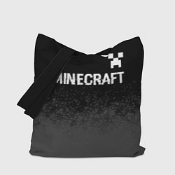 Сумка-шопер Minecraft glitch на темном фоне: символ сверху, цвет: 3D-принт