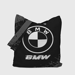 Сумка-шоппер BMW speed на темном фоне со следами шин