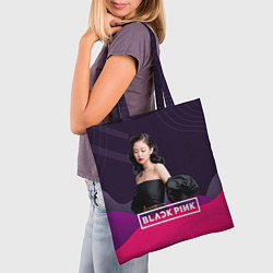 Сумка-шопер Дженни блэк пинк, цвет: 3D-принт — фото 2