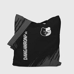 Сумка-шоппер Danganronpa glitch на темном фоне: надпись, символ