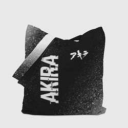 Сумка-шоппер Akira glitch на темном фоне: надпись, символ