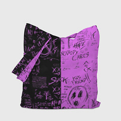 Сумка-шопер Dead inside purple black, цвет: 3D-принт
