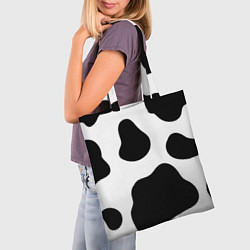 Сумка-шопер Принт - пятна коровы, цвет: 3D-принт — фото 2