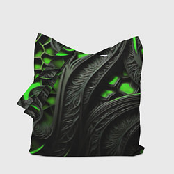 Сумка-шопер Green black abstract, цвет: 3D-принт