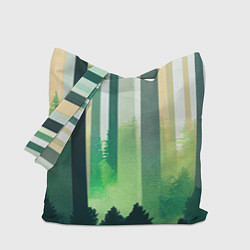 Сумка-шопер Прохладный лес, цвет: 3D-принт