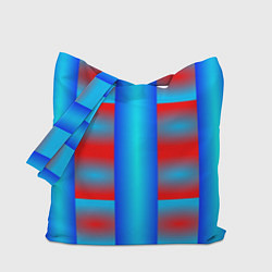 Сумка-шопер Красно-синие полосы и квадраты, цвет: 3D-принт