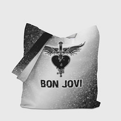 Сумка-шопер Bon Jovi glitch на светлом фоне, цвет: 3D-принт