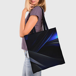 Сумка-шопер Black blue background, цвет: 3D-принт — фото 2