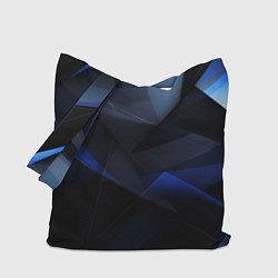 Сумка-шопер Черная и голубая текстура, цвет: 3D-принт