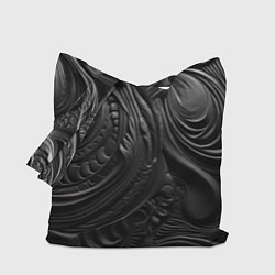 Сумка-шопер Черная объемная текстура, цвет: 3D-принт