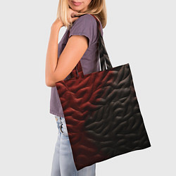 Сумка-шопер Красно черная волнистая текстура, цвет: 3D-принт — фото 2