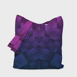 Сумка-шопер Пурпурно-синий геометрический узор, цвет: 3D-принт
