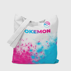 Сумка-шоппер Pokemon neon gradient style: символ сверху