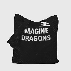 Сумка-шоппер Imagine Dragons glitch на темном фоне: символ свер