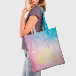 Сумка-шопер Градиентовый летний пейзаж, цвет: 3D-принт — фото 2