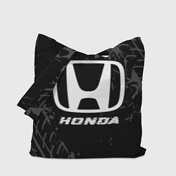 Сумка-шоппер Honda speed на темном фоне со следами шин