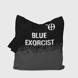 Сумка-шоппер Blue Exorcist glitch на темном фоне: символ сверху