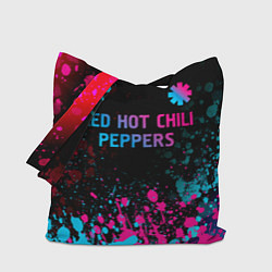 Сумка-шопер Red Hot Chili Peppers - neon gradient: символ свер, цвет: 3D-принт
