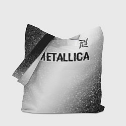 Сумка-шопер Metallica glitch на светлом фоне: символ сверху, цвет: 3D-принт