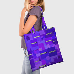 Сумка-шопер Minecraft pattern logo, цвет: 3D-принт — фото 2