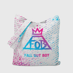 Сумка-шопер Fall Out Boy neon gradient style, цвет: 3D-принт