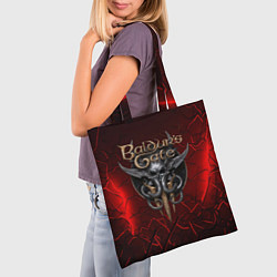 Сумка-шопер Baldurs Gate 3 logo red, цвет: 3D-принт — фото 2