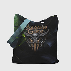 Сумка-шопер Baldurs Gate 3 logo dark green, цвет: 3D-принт