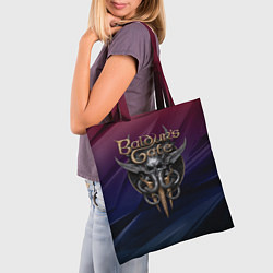 Сумка-шопер Baldurs Gate 3 logo geometry, цвет: 3D-принт — фото 2